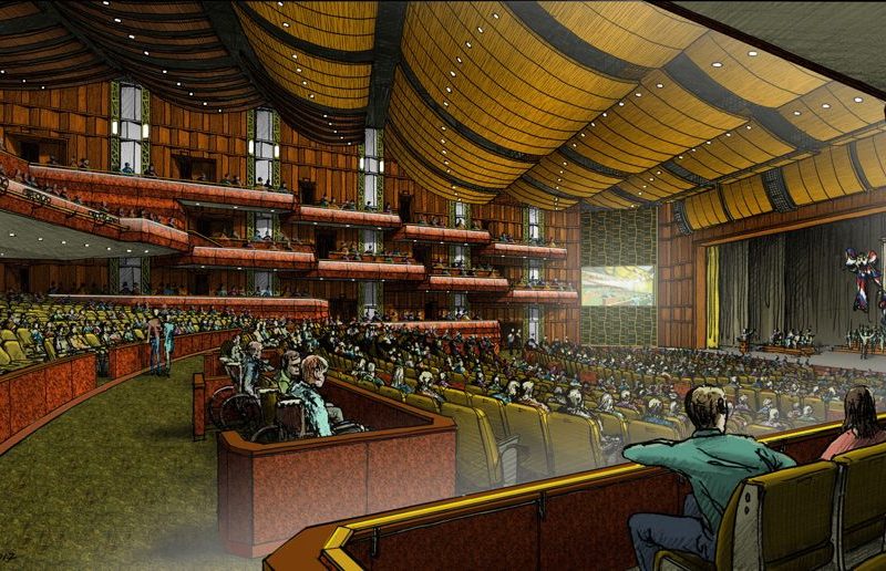 Founders Hall auditorium artist rendering